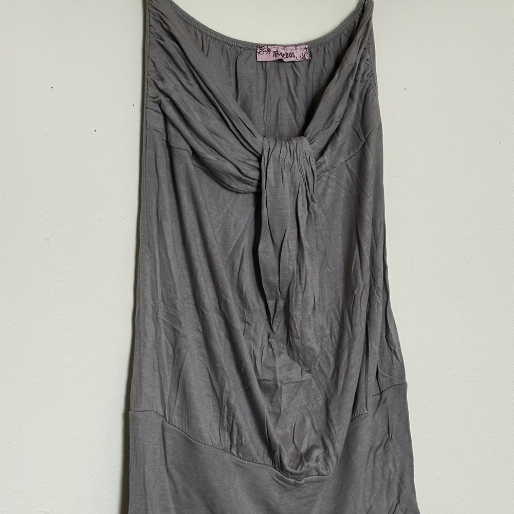 Rosebud Elegant Gray Draped Top